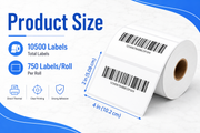4" x 2" Direct Thermal Labels – 10,500 Labels(per carton), 14 Rolls × 750, White