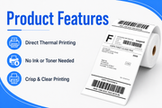 4" x 6" Direct Thermal Shipping Labels – 4,500 Labels(per carton), 18 Rolls × 250, 1.57" Core, White