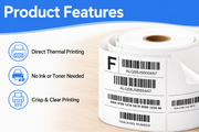 4" x 3" Direct Thermal Labels – 7,500 Labels(per carton), 15 Rolls × 500, White