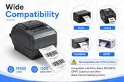 2" x 1" Direct Thermal Labels – 19,500 Labels(per carton), 15 Rolls × 1,300, White