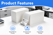 4" x 6" Fanfold Direct Thermal Shipping Labels – 4,500 Labels(per carton), 2 Stacks × 2,250, White