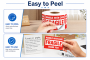 3" x 2" Fragile Shipping Stickers – 6,000 Labels(per carton), 12 Rolls × 500, Handle with Care Labels