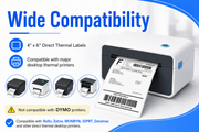 4" x 6" Direct Thermal Shipping Labels – 4,500 Labels(per carton), 18 Rolls × 250, 1.57" Core, White