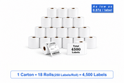4" x 6" Direct Thermal Shipping Labels – 4,500 Labels(per carton), 18 Rolls × 250, 1.57" Core, White